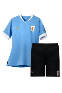 Fotbalové Dres Uruguay Dětské Domácí Oblečení MS 2022 Krátký Rukáv (+ trenýrky)